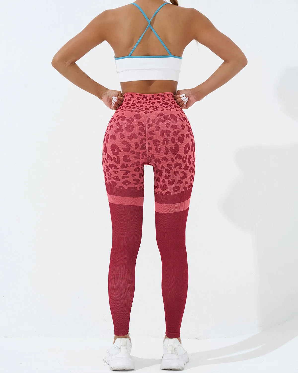 Beatrice Leopard Leggings - Red