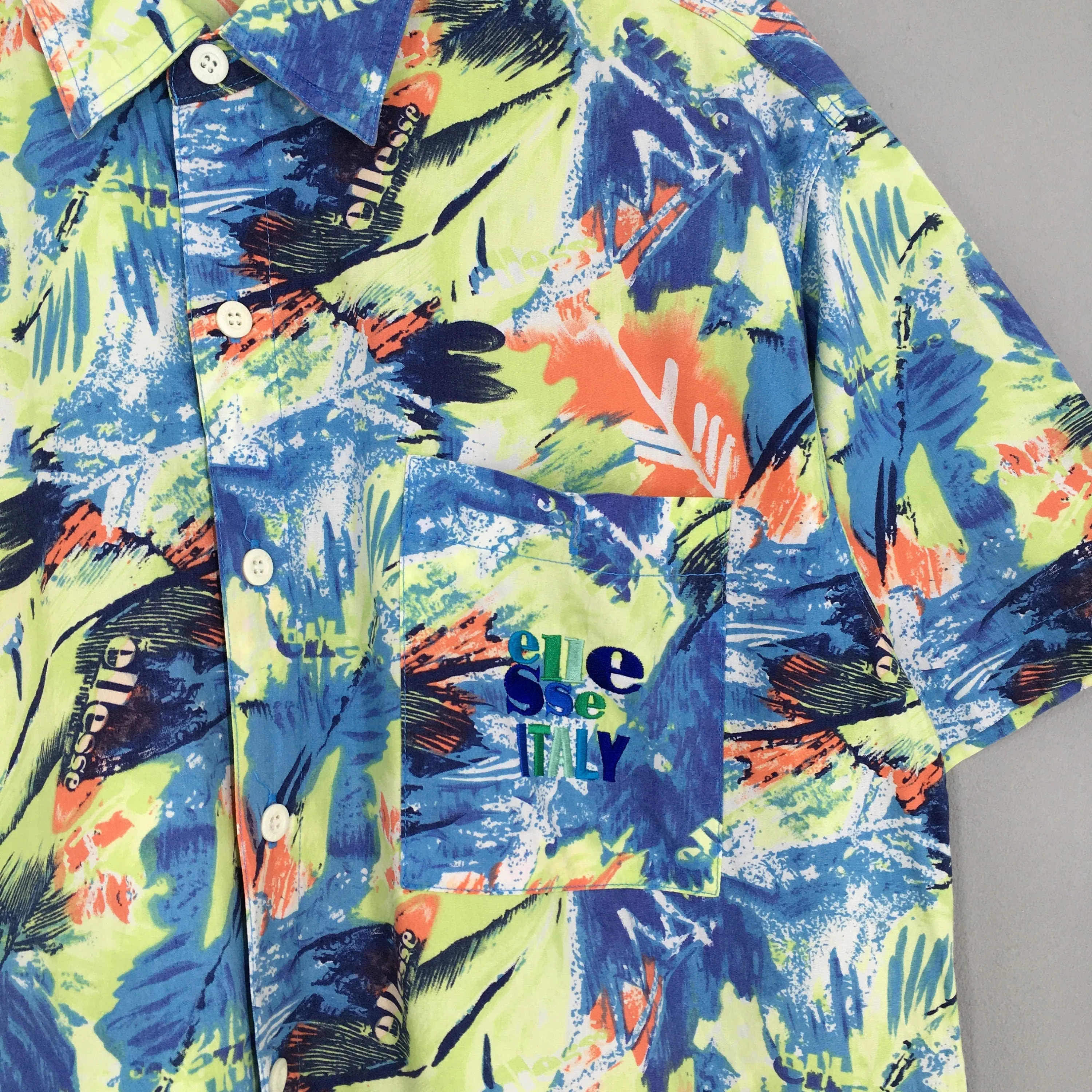 Ellesse Hawaiian Aloha Beach Wear Shirts Medium