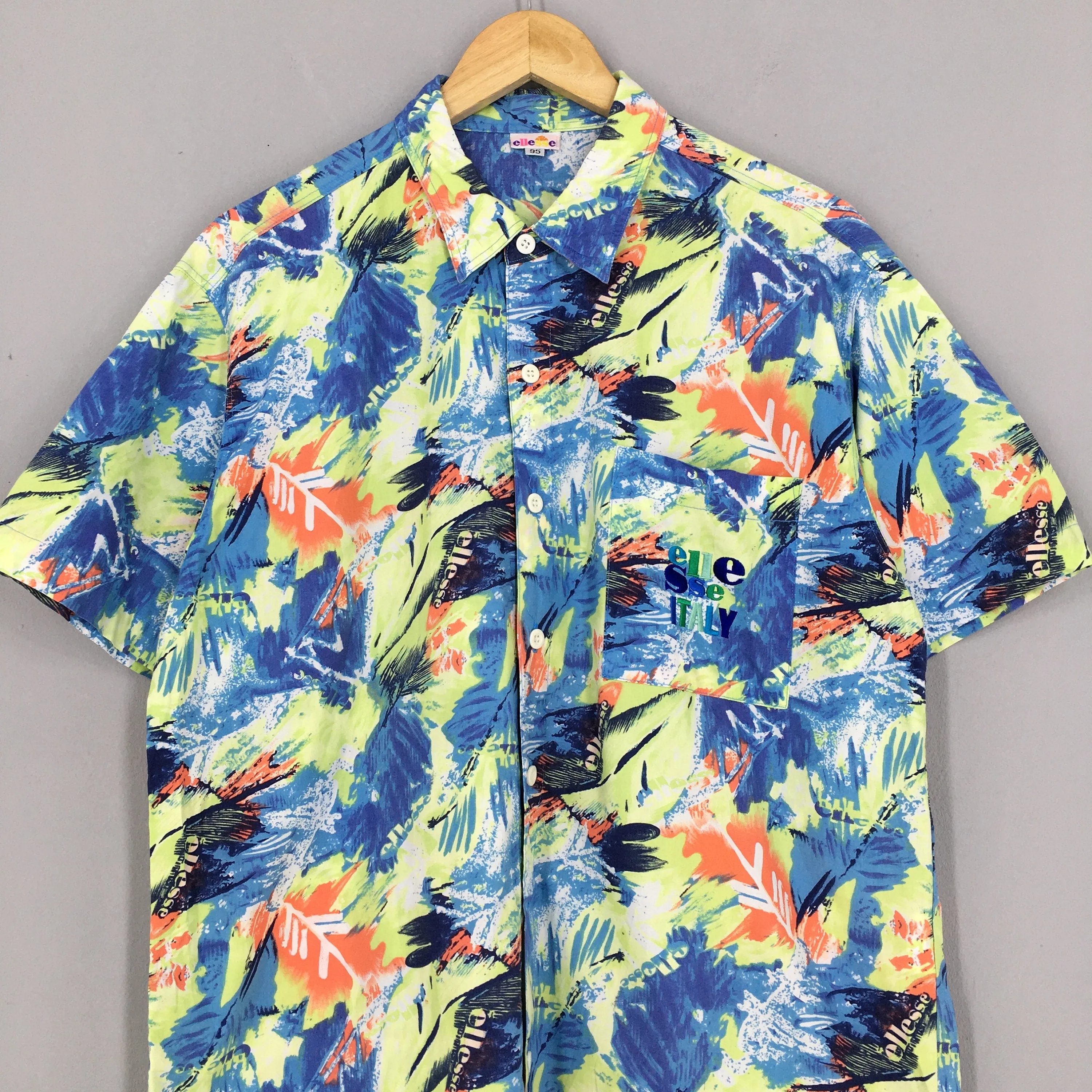 Ellesse Hawaiian Aloha Beach Wear Shirts Medium