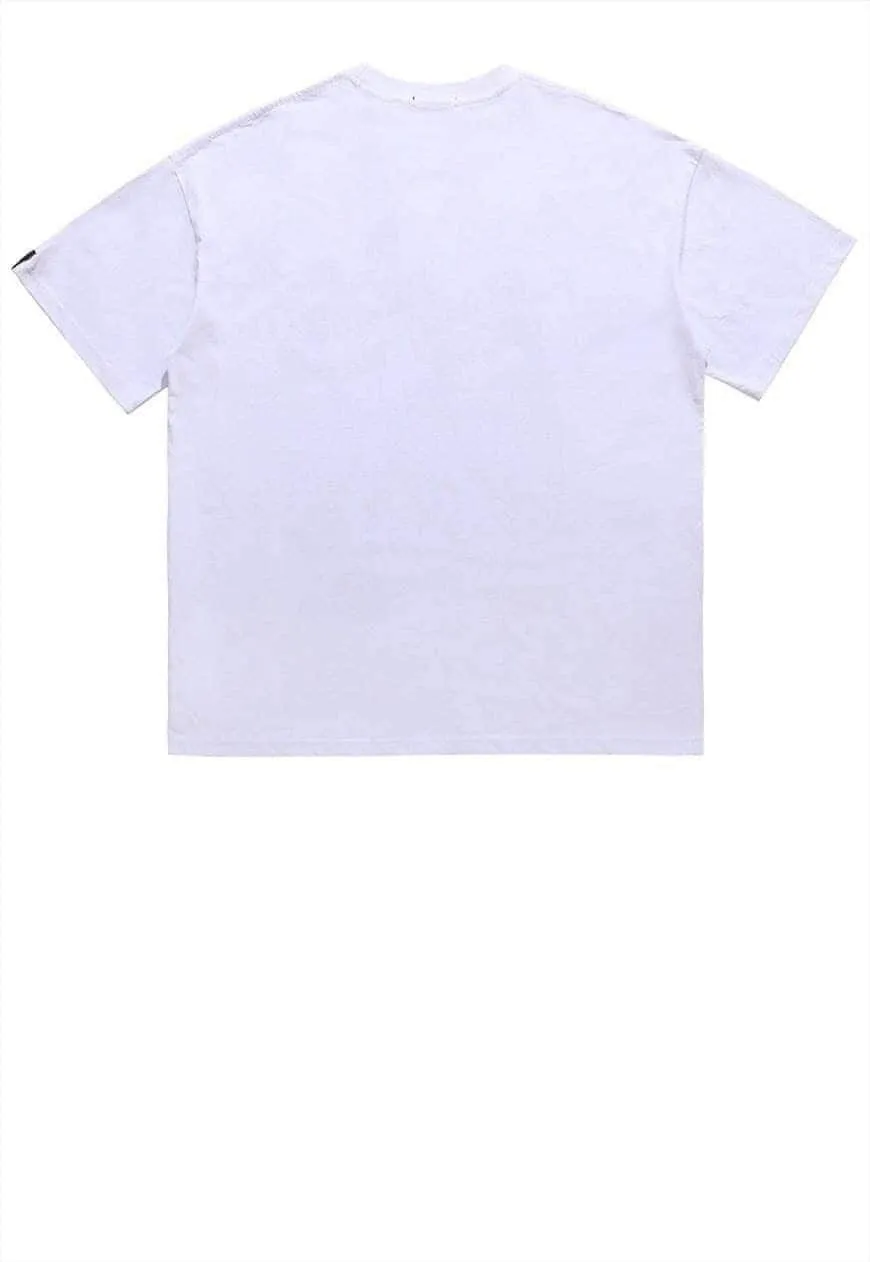 Ghost print t-shirt monster tee grunge ghost top in white