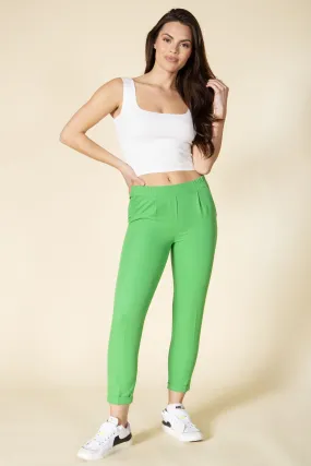 Green 3/4 Solid Pants W Pockets