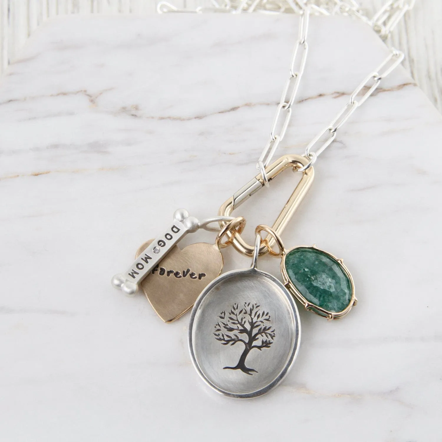 "forever" 14K Gold Heart Charm