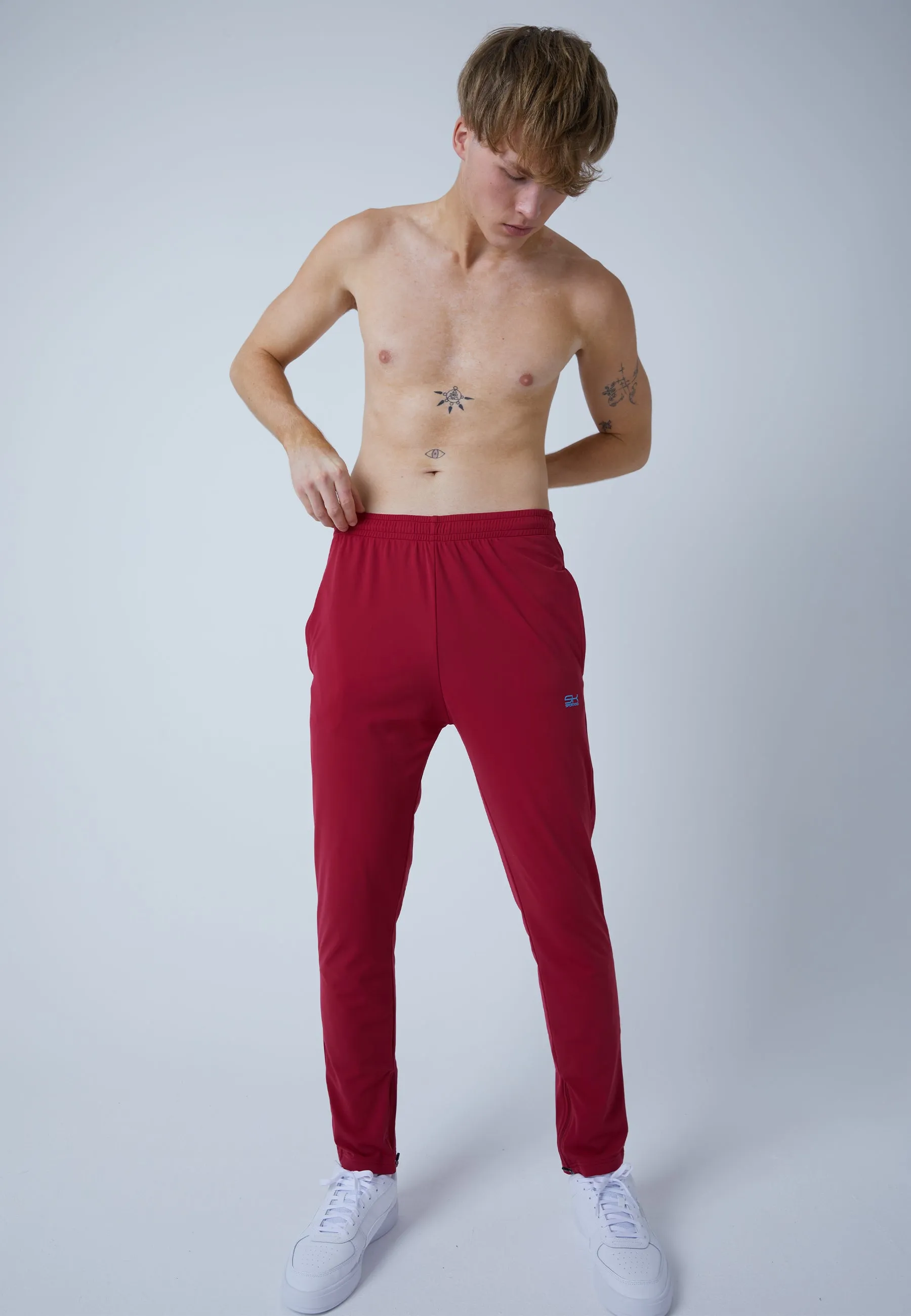 Tracksuit bottoms narrow, bordeaux red